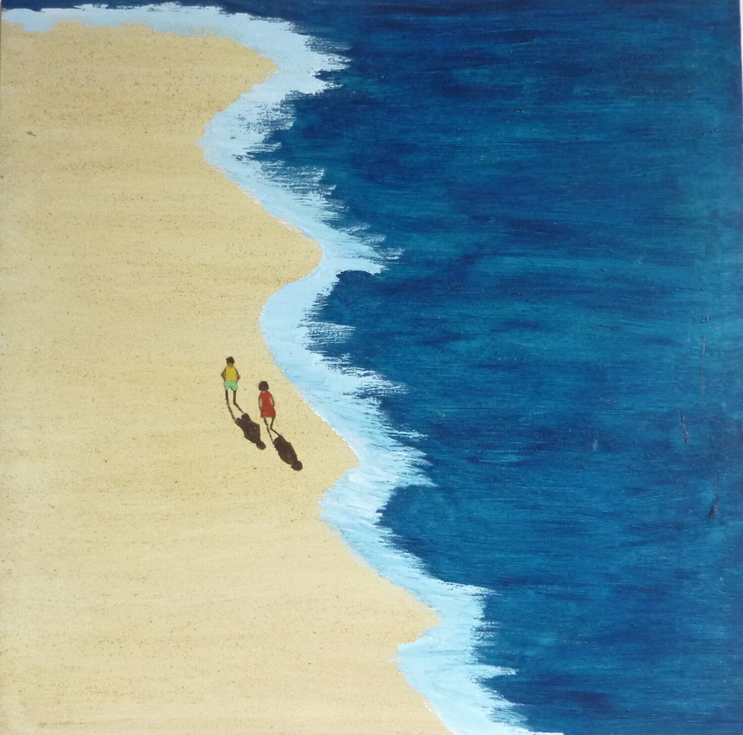 WE TWO ON THE BEACH Marcos Zrihen Original painting for sale