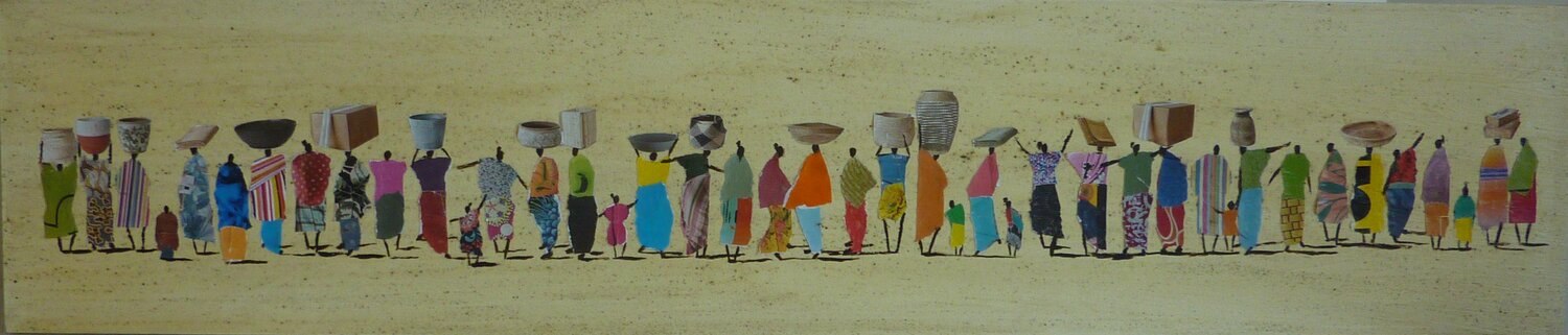 AFRICAN SELLERS Marcos Zrihen Original painting for sale