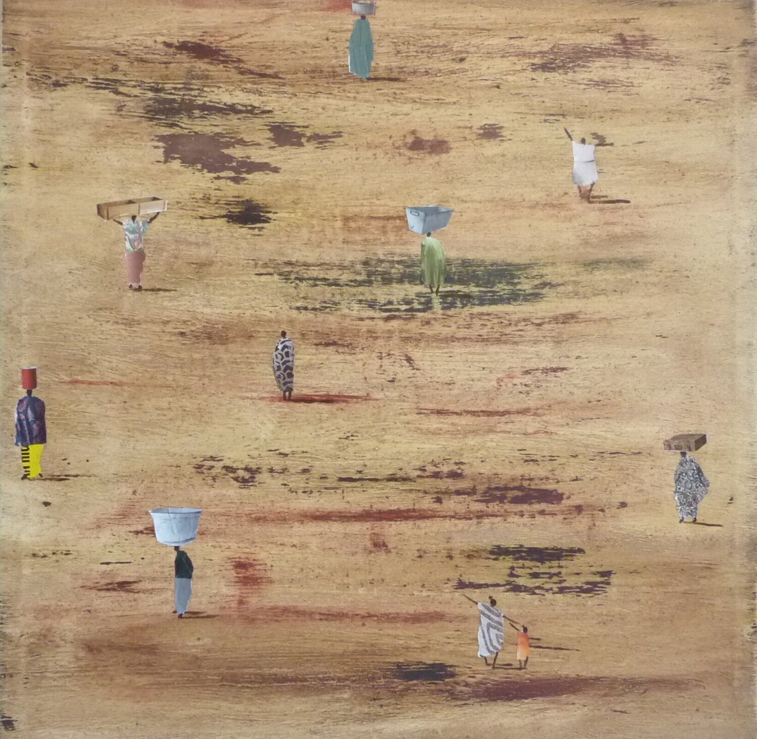 SELLERS IN THE DESERT Marcos Zrihen Original painting for sale