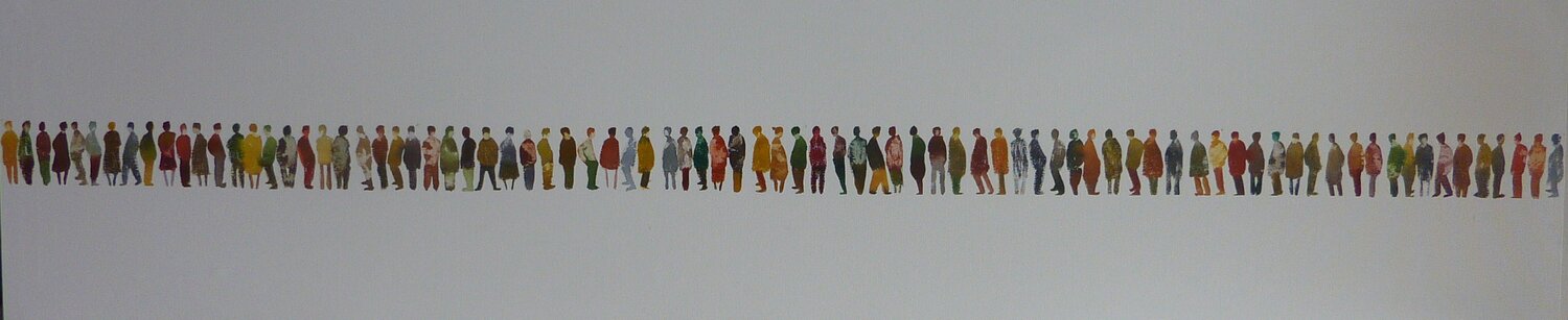 A LOT OF PEOPLE Marcos Zrihen Original painting for sale
