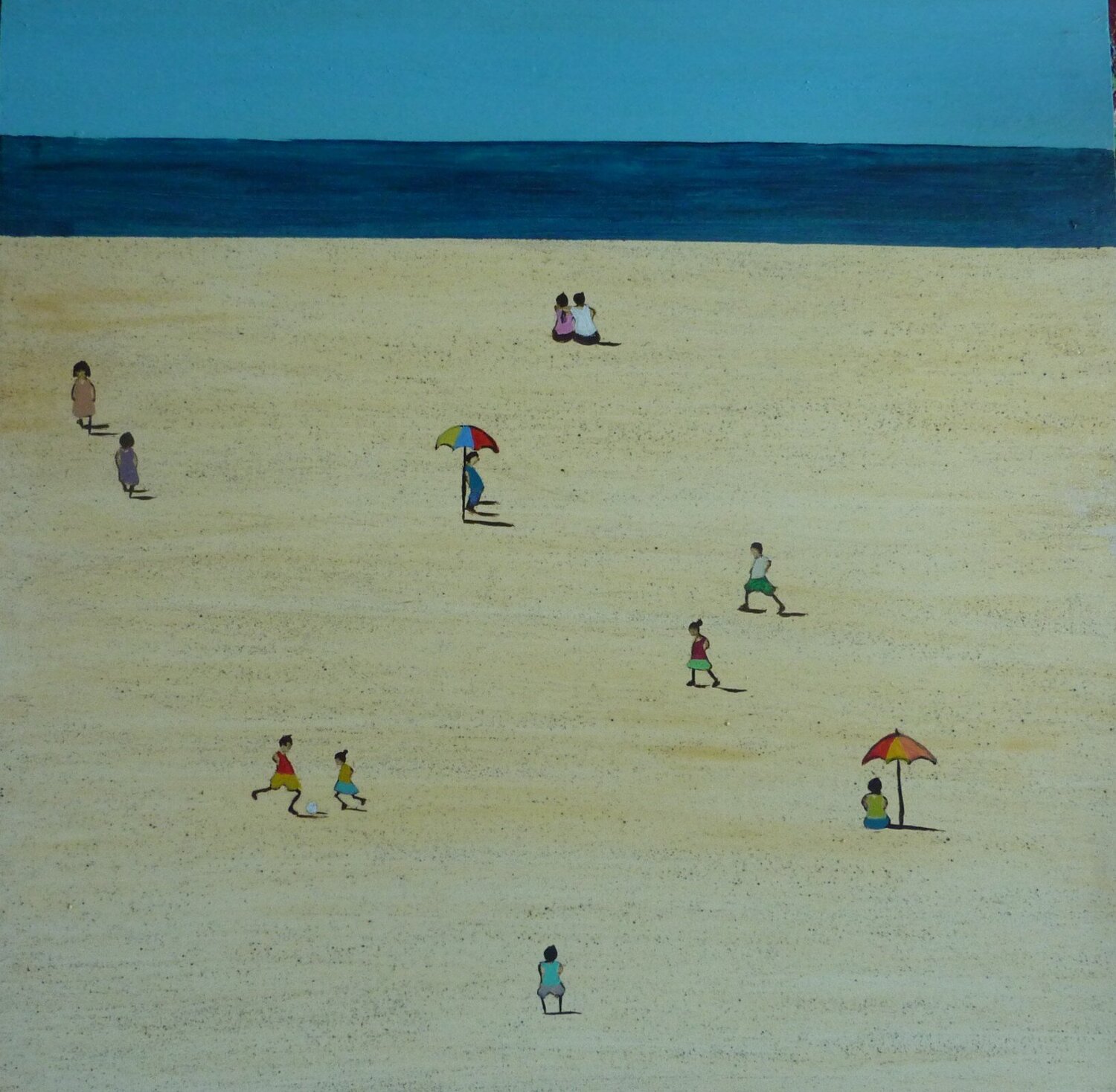 ON THE BEACH Marcos Zrihen Original painting for sale