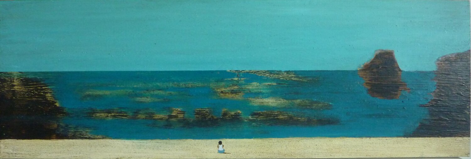 (ON THE COAST)BY THE BEACH Marcos Zrihen Original painting for sale