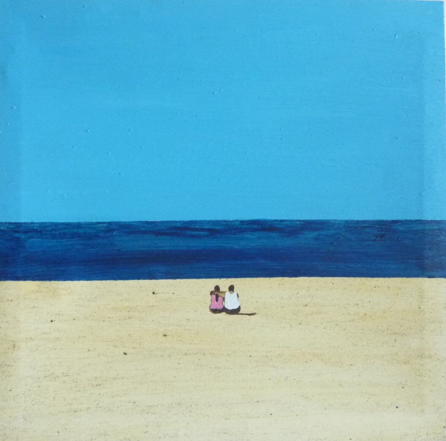 LOVE ON THE BEACH Marcos Zrihen Original painting for sale