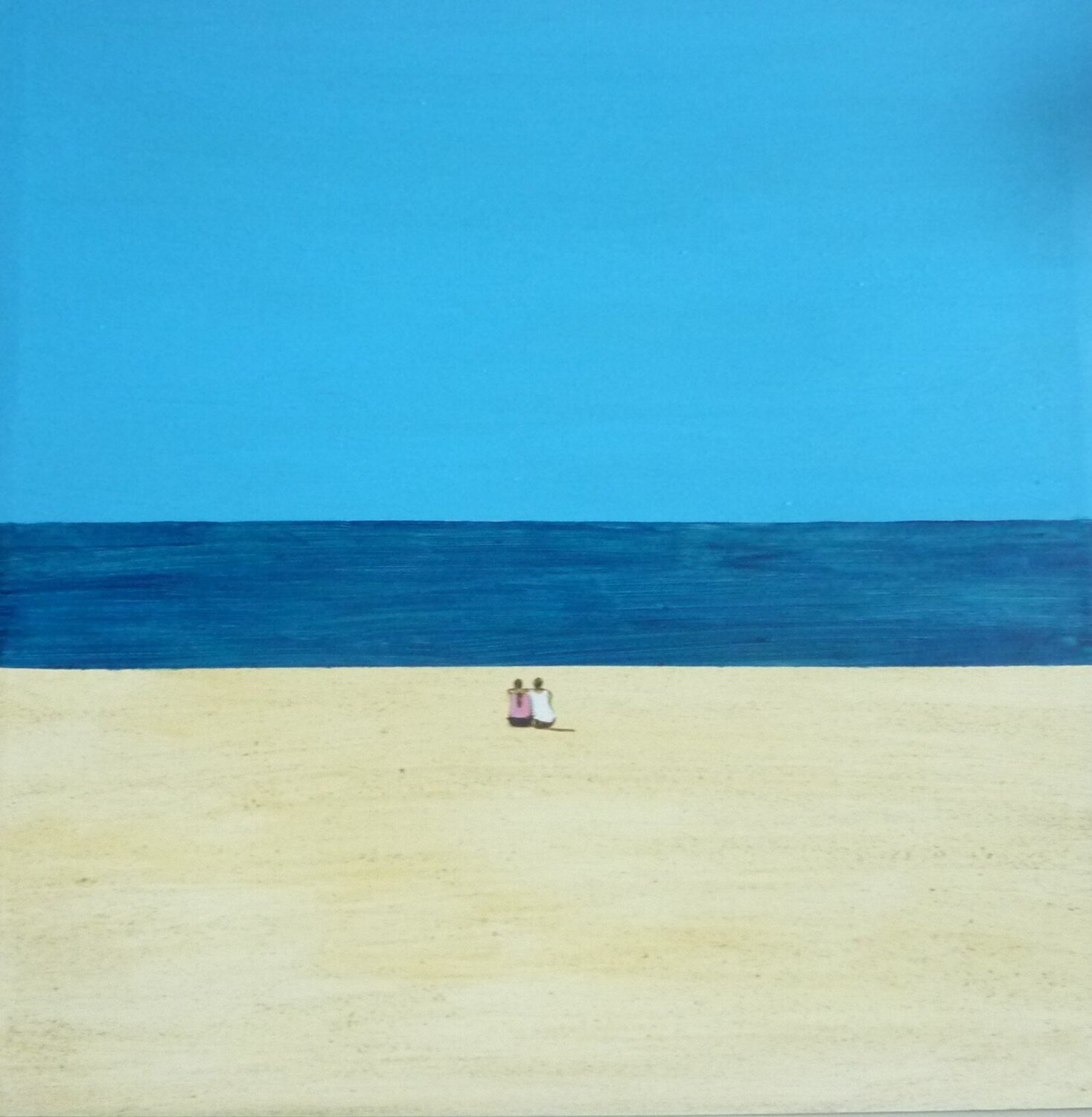 COUPLE IN SUMMERTIME Marcos Zrihen Original painting for sale