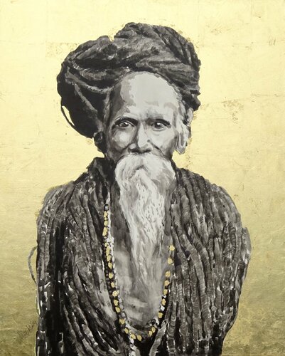 Golden Yogi Sadhu by Angie Brooksby-Arcangioli, Drawing for Sale on Select