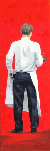 Parisian Waiter : Gars Dumas 1 by Angie Brooksby-Arcangioli, Painting for Sale on Select
