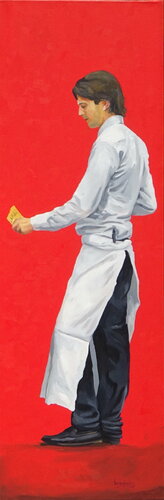 Parisian Waiter : Gars Dumas 3 by Angie Brooksby-Arcangioli, Painting for Sale on Select