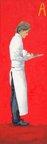 Parisian Waiter : Gars Dumas 4 by Angie Brooksby-Arcangioli, Painting for Sale on Select