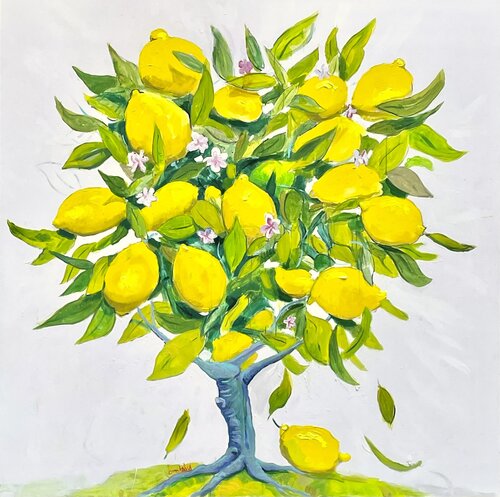 Big Bonsai Lemon Tree by Angie Brooksby-Arcangioli, Painting for Sale on Select