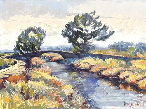 The Bridge in the Salt Marshes by Angie Brooksby-Arcangioli, Painting for Sale on Select