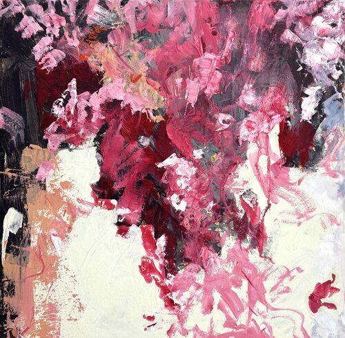 Gam -Abstract- bougainvillea blossoms by Angie Brooksby-Arcangioli, Painting for Sale on Select
