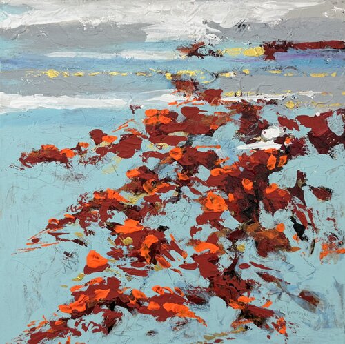 Goldfish - colorful abstract painting by Angie Brooksby-Arcangioli, Painting for Sale on Select