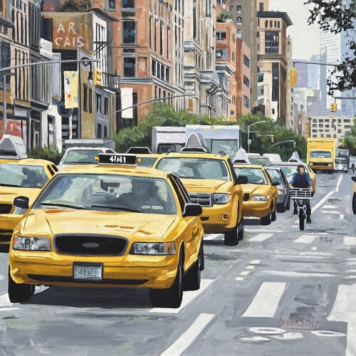 Uptown Flow- New York City cityscape by Angie Brooksby-Arcangioli, Painting for Sale on Select