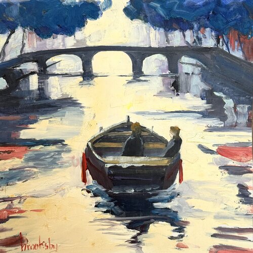 Amsterdam - Blue, white and Red by Angie Brooksby-Arcangioli, Painting for Sale on Select