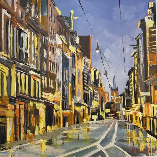 Amsterdam - Straat Abstraction by Angie Brooksby-Arcangioli, Painting for Sale on Select