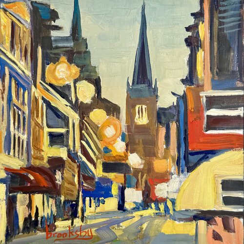 Amsterdam - Street View by Angie Brooksby-Arcangioli, Painting for Sale on Select