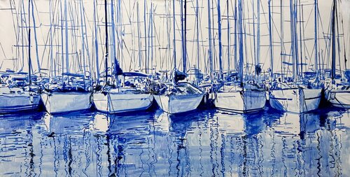 Saint Tropez Cobalt Calm by Angie Brooksby-Arcangioli, Painting for Sale on Select