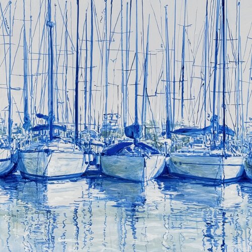 Porto Cervo Morning by Angie Brooksby-Arcangioli, Painting for Sale on Select