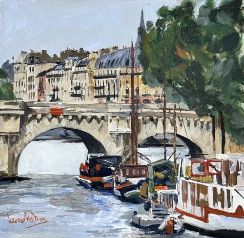 Les Quais du Seine by Angie Brooksby-Arcangioli, Painting for Sale on Select