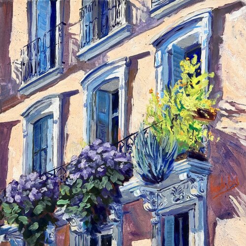 Les Balcons von Angie Brooksby-Arcangioli, Malerei kaufen auf Select
