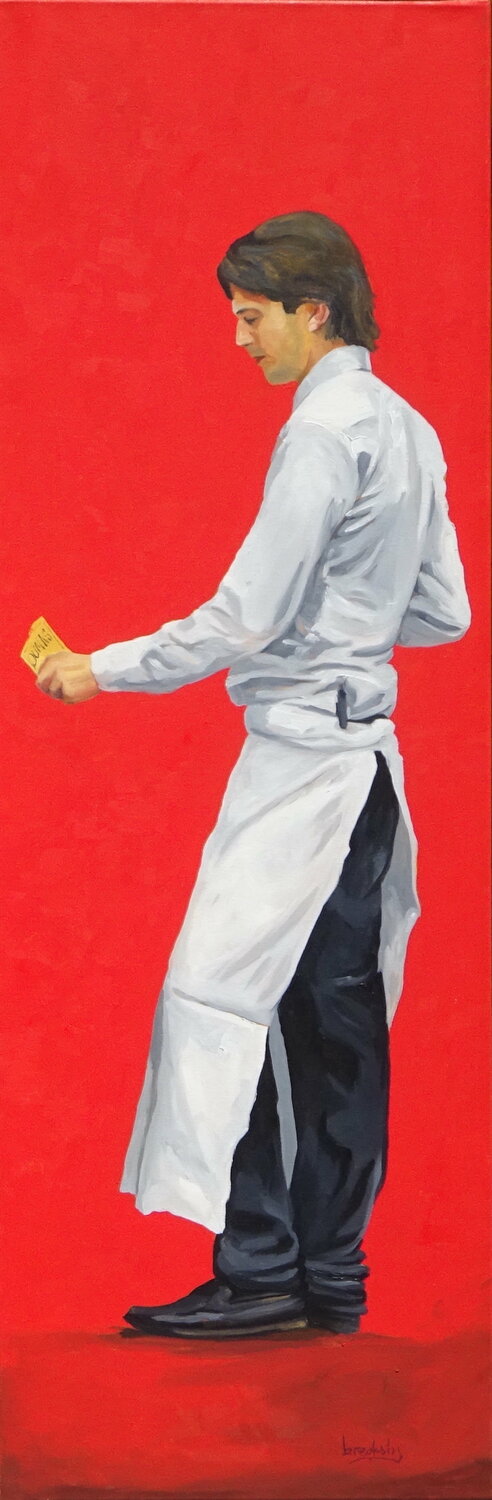 Parisian Waiter : Gars Dumas 3 Angie Brooksby-Arcangioli Original painting for sale