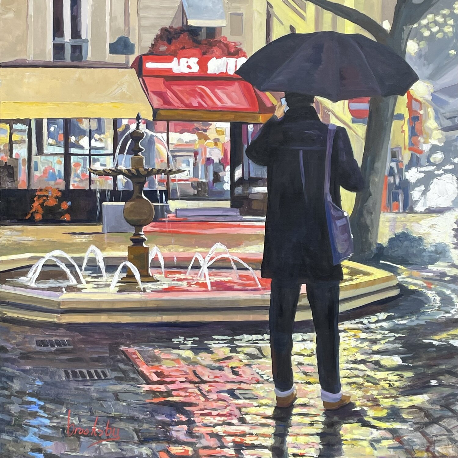 Paris, Where? place Contrescarpe Angie Brooksby-Arcangioli Original painting for sale