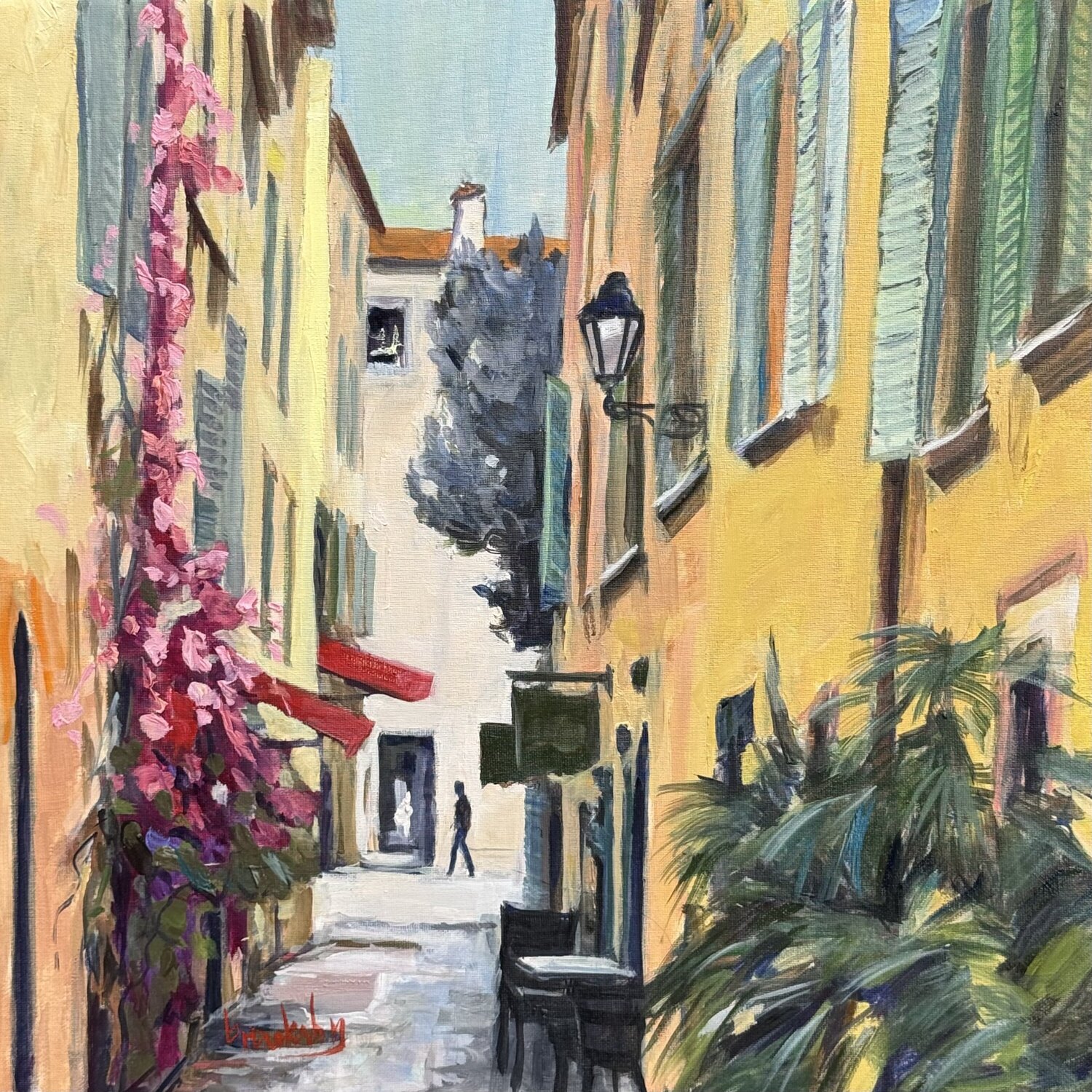 Saint Tropez Alley Angie Brooksby-Arcangioli Original painting for sale
