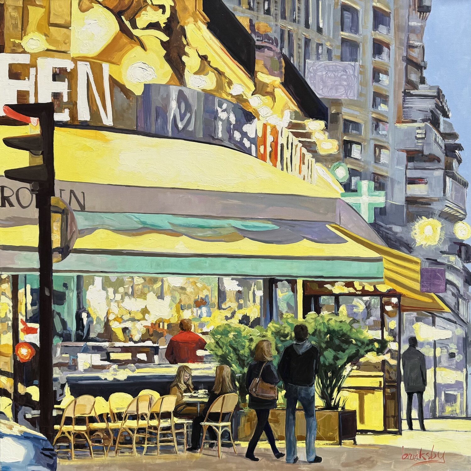 Parisian Brasserie -L'Europeen Angie Brooksby-Arcangioli Original painting for sale