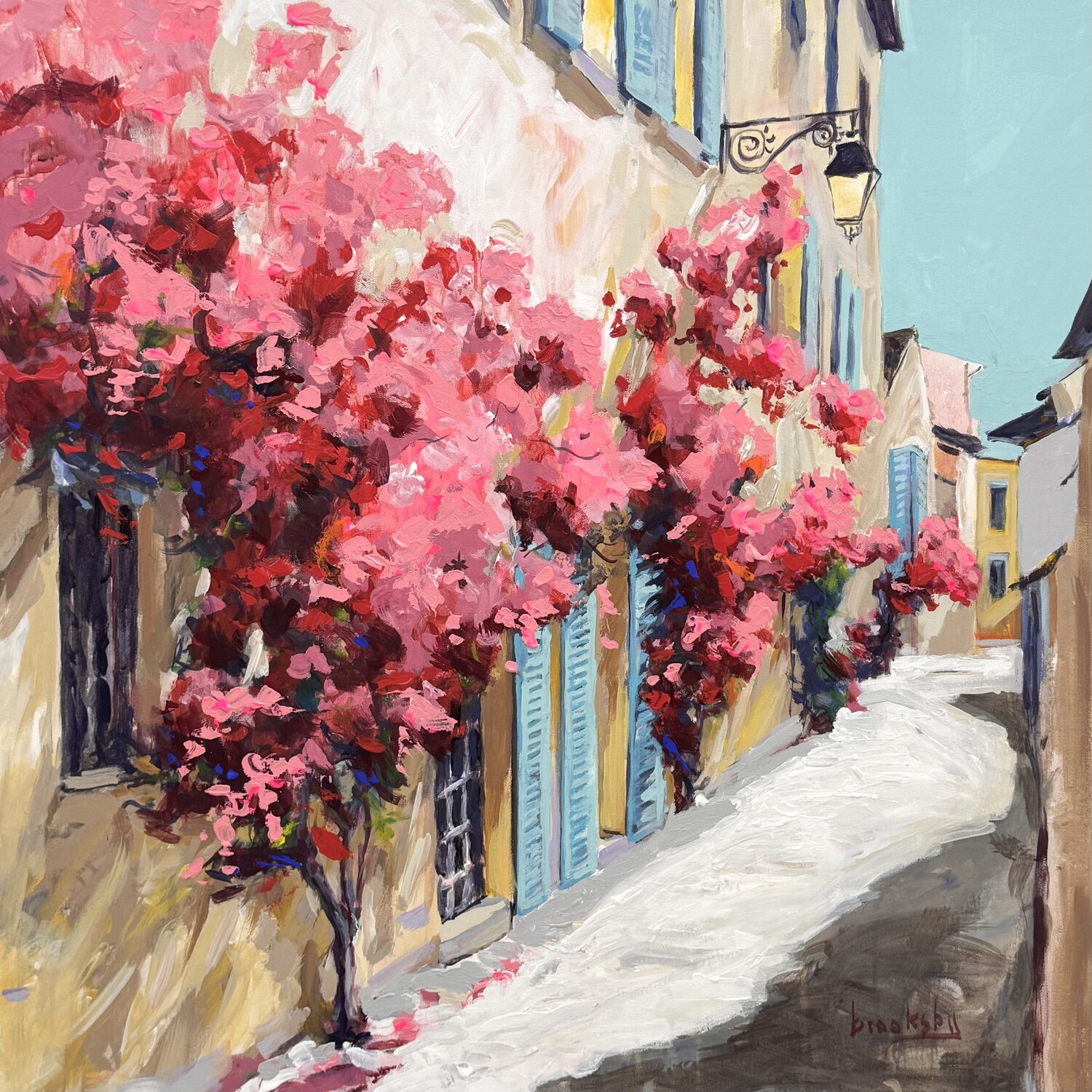 Rue Saint Claire, street in Provence Angie Brooksby-Arcangioli Original painting for sale