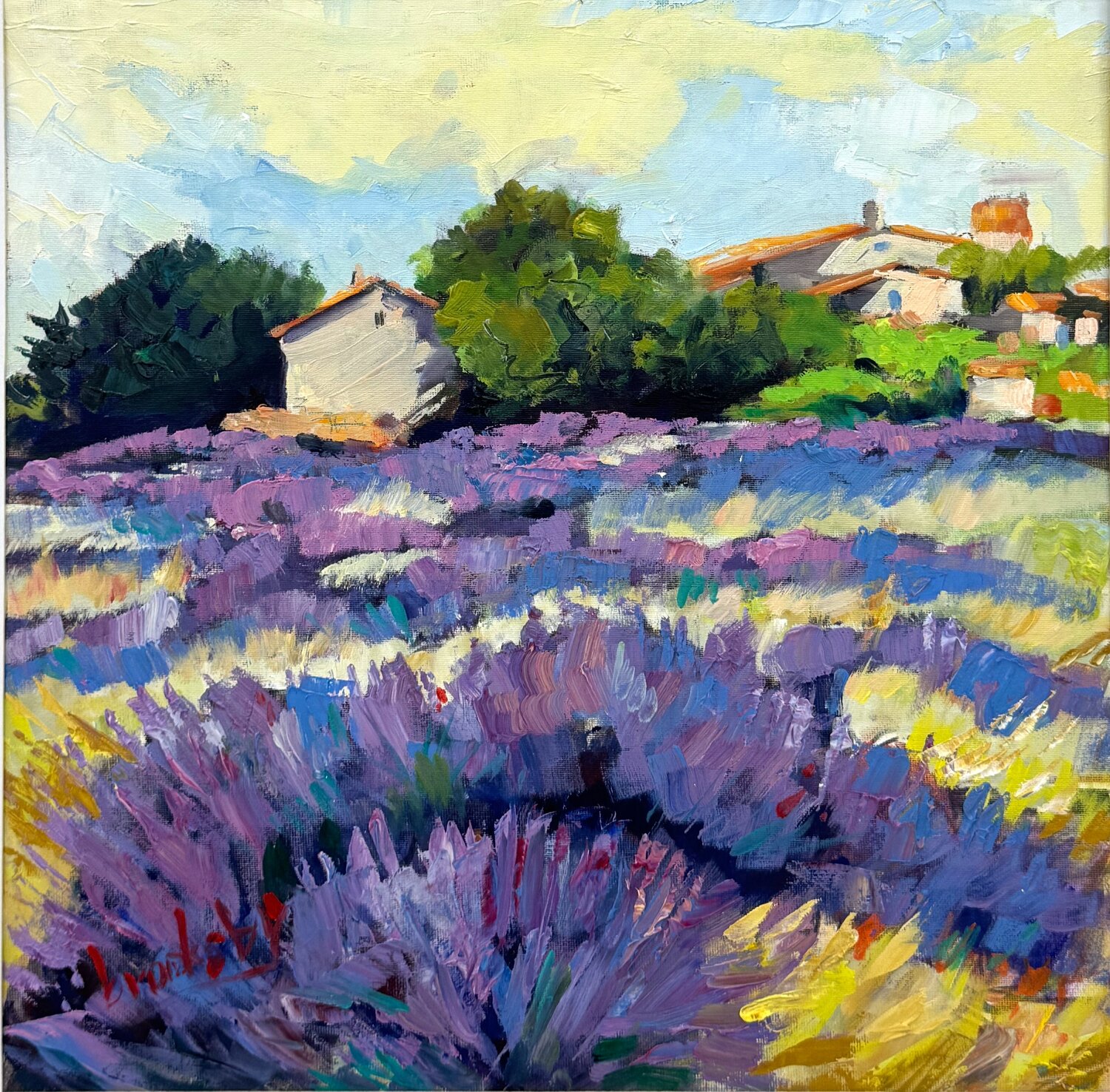 Riviera Lavender Love Angie Brooksby-Arcangioli Original painting for sale