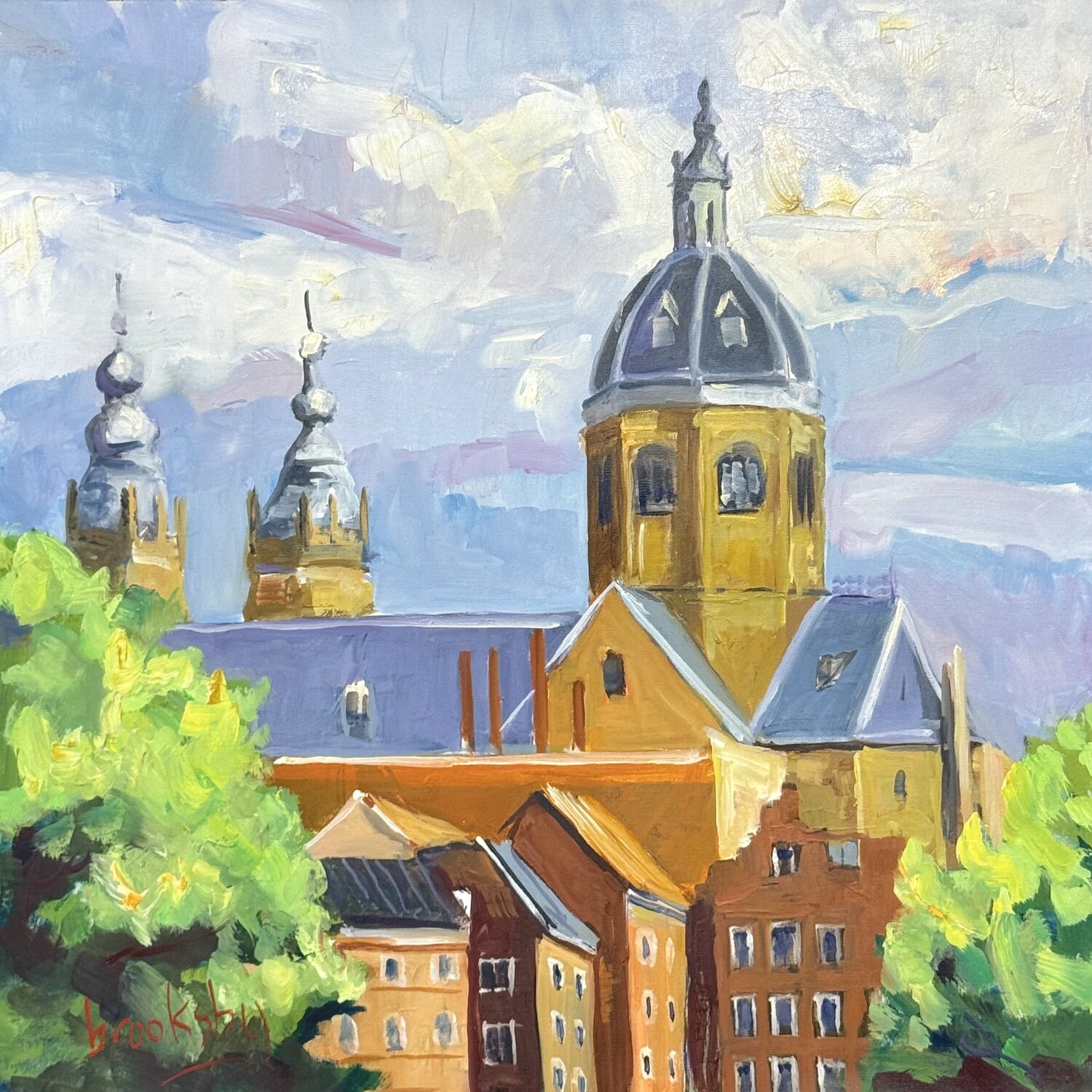 Amsterdam - Saint Nicolas cupola Angie Brooksby-Arcangioli Original painting for sale