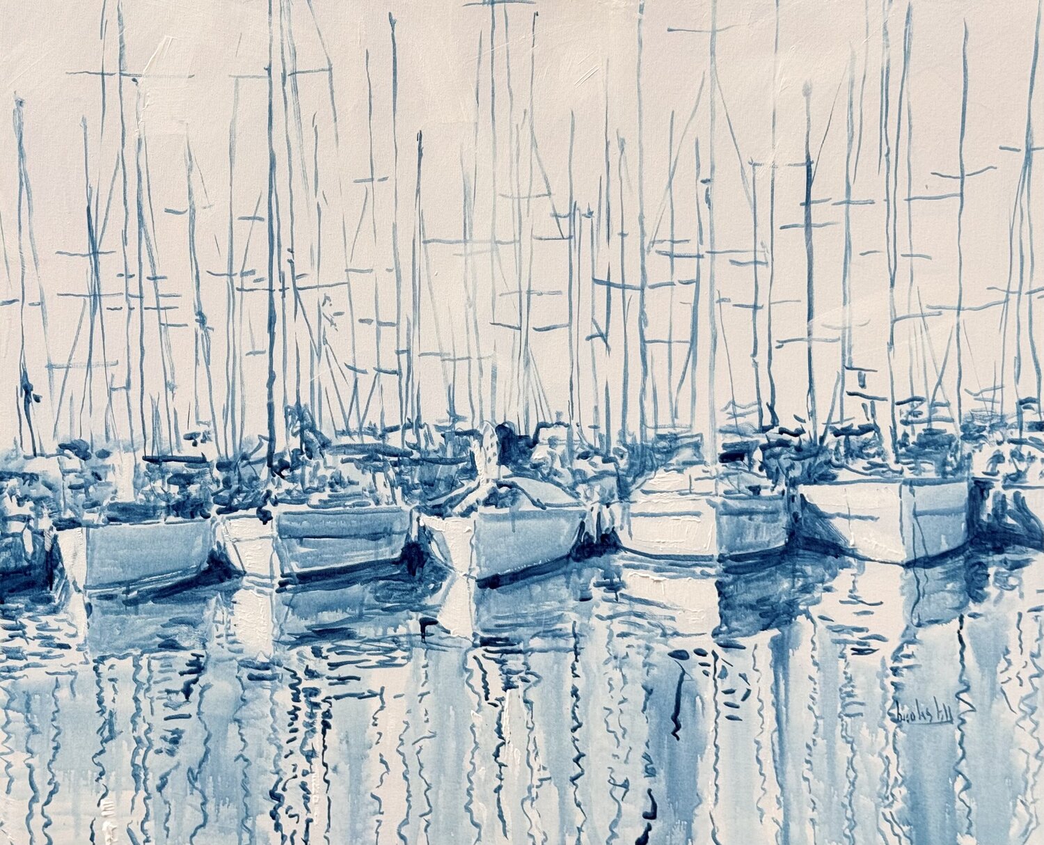 Blue Port XL Angie Brooksby-Arcangioli Original painting for sale