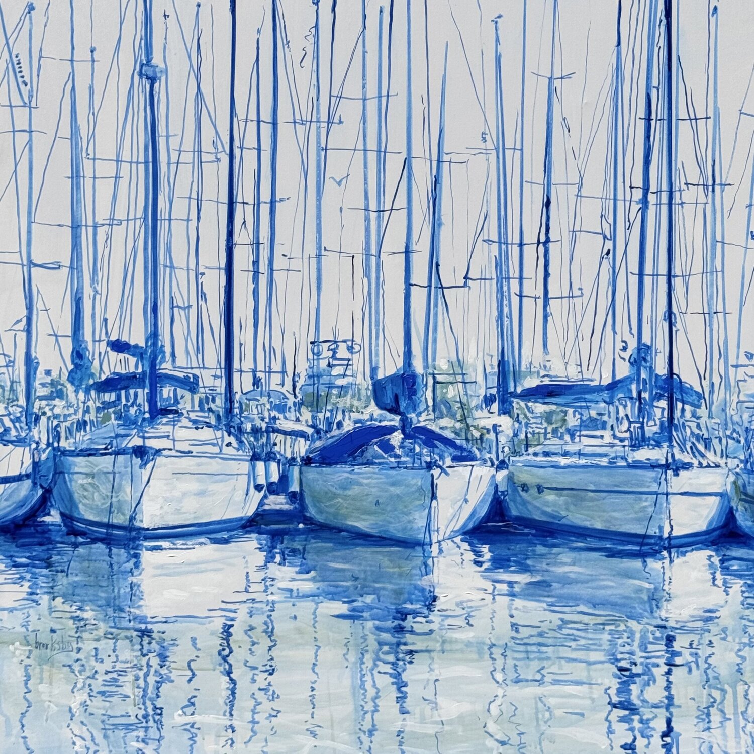 Porto Cervo Morning Angie Brooksby-Arcangioli Original painting for sale
