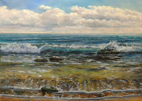 Endless Sea by Oleg Riabchuk, Painting for Sale on Select