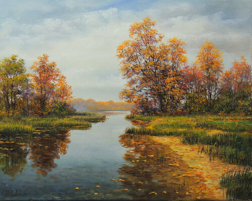 A Touch of Autumn by Oleg Riabchuk, Painting for Sale on Select