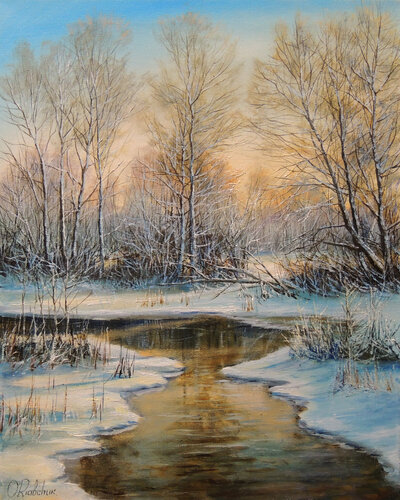 A Day in February by Oleg Riabchuk, Painting for Sale on Select