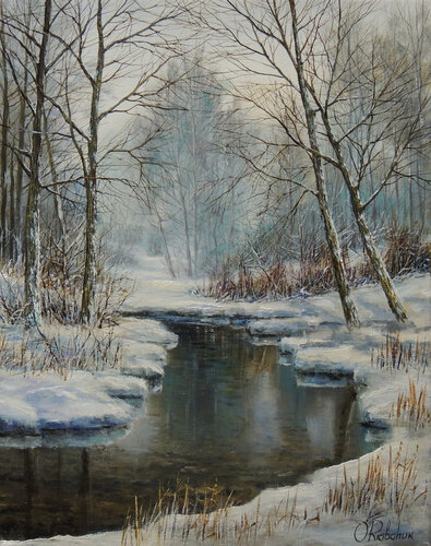 Winter Sleep by Oleg Riabchuk, Painting for Sale on Select