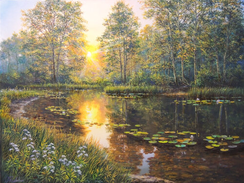 Catch the Sun at Sunset by Oleg Riabchuk, Painting for Sale on Select
