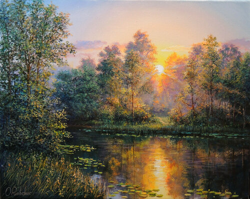 Evening Serenade by Oleg Riabchuk, Painting for Sale on Select