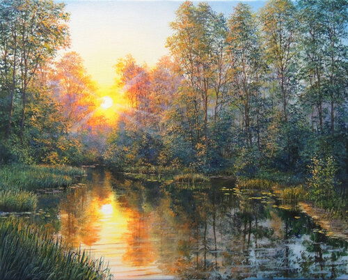 Sunset Symphony by Oleg Riabchuk, Painting for Sale on Select