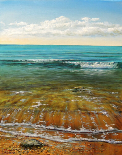 Afternoon by the Ocean by Oleg Riabchuk, Painting for Sale on Select