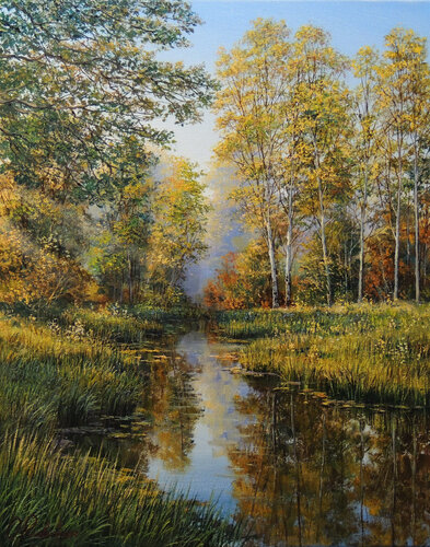 When Summer Meets Autumn by Oleg Riabchuk, Painting for Sale on Select