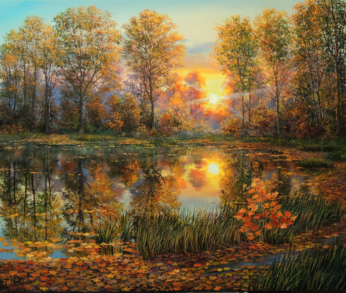 Autumn Charms by Oleg Riabchuk, Painting for Sale on Select