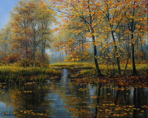 Land of Gold by Oleg Riabchuk, Painting for Sale on Select