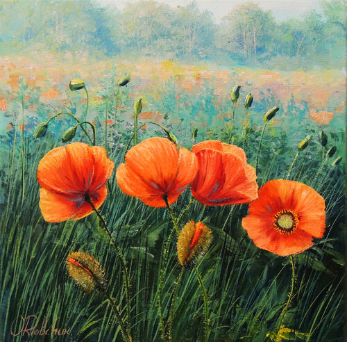 Treasure of Meadow by Oleg Riabchuk, Painting for Sale on Select