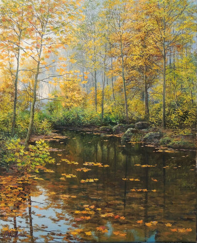 Yellow World by Oleg Riabchuk, Painting for Sale on Select