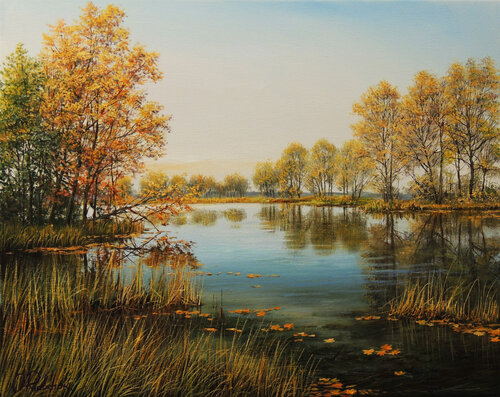 Autumn Silence by Oleg Riabchuk, Painting for Sale on Select