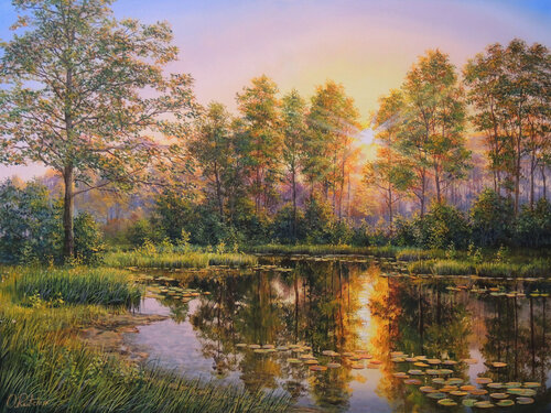 Sunset Magic by Oleg Riabchuk, Painting for Sale on Select