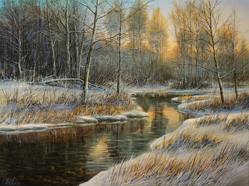 Whispers of Frost by Oleg Riabchuk, Painting for Sale on Select