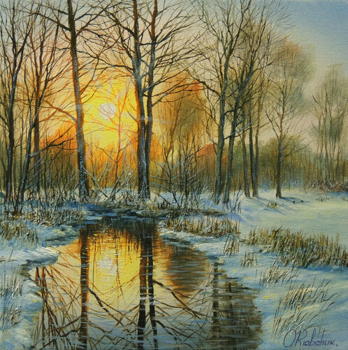 Evening's Fade by Oleg Riabchuk, Painting for Sale on Select